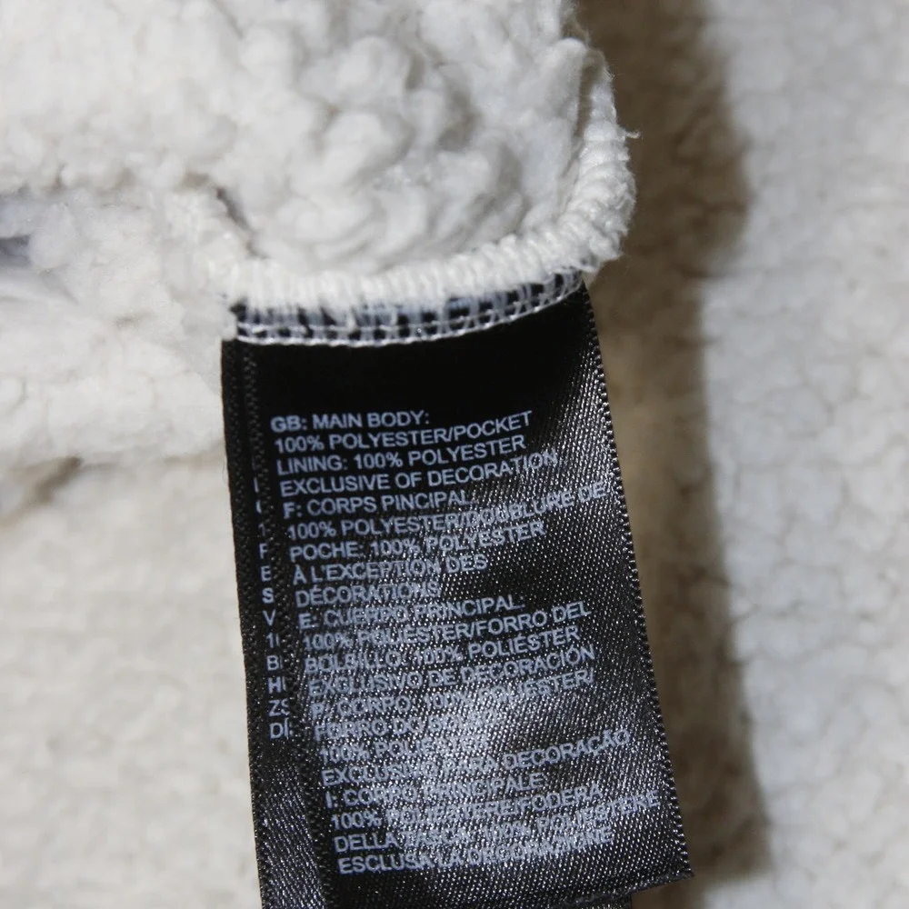 North Face Fleece Jacket Womens M White Full Zip Sherpa‎ Lightweight Foundation